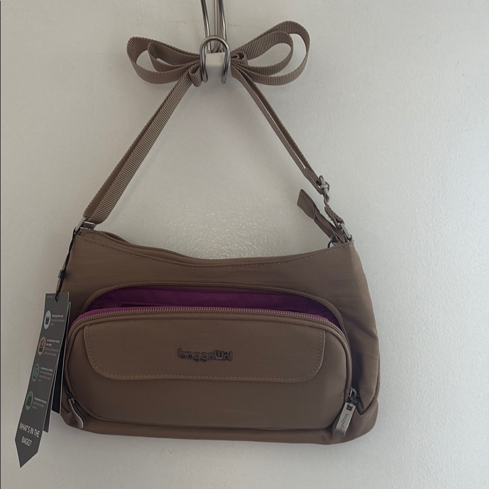 Baggallini Brown and Purple Shoulder Bag